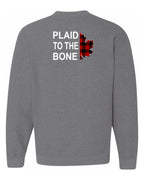 Plaid to the Bone Stacked Leaf Left Chest and Back Crewneck - Unisex
