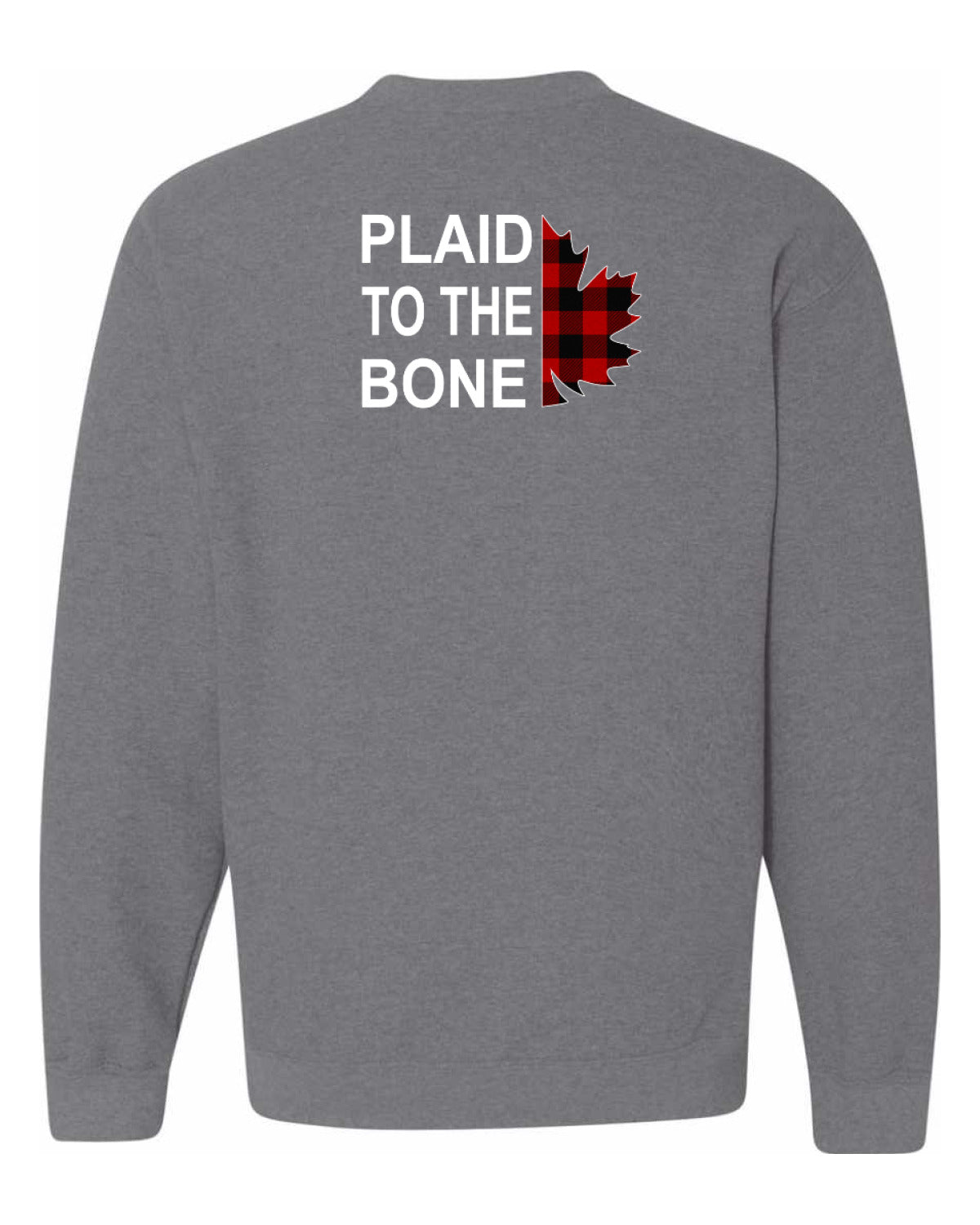 Plaid to the Bone Stacked Leaf Left Chest and Back Crewneck - Unisex