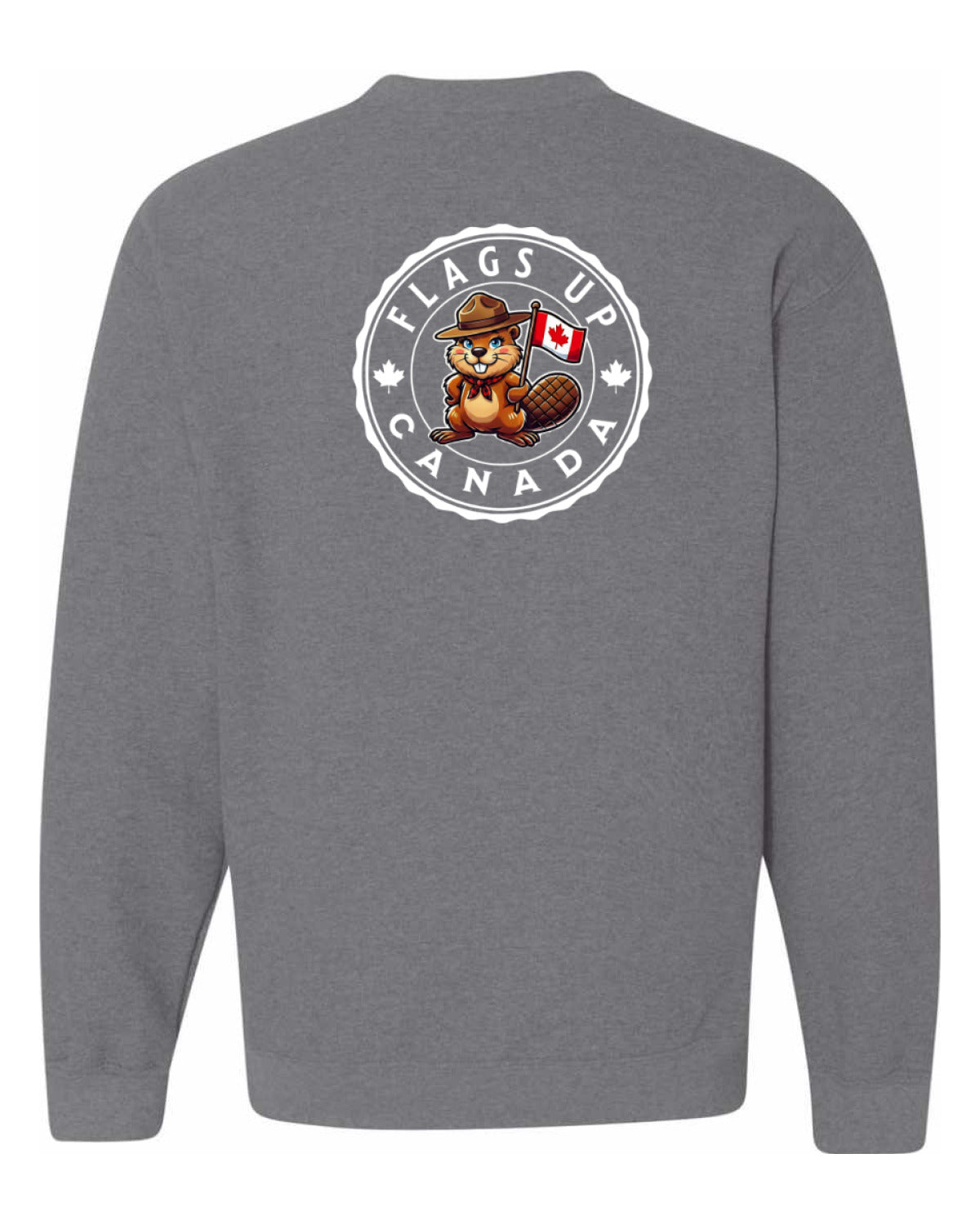 Flags Up Female Beaver Left Chest And Back  Crewneck - Unisex