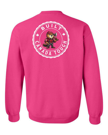 Built Canada Tough Male Beaver Left Chest and Back Crewneck - Gildan Canada (sewn Internationally)