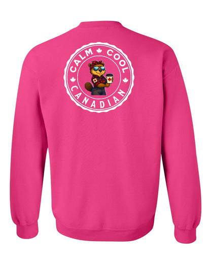 Calm Cool Rosie Sunglasses Left Chest and Back Crewneck - Gildan Canada (sewn Internationally)