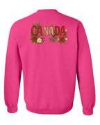 Canada Flowers Left Chest and Back Crewneck - Unisex