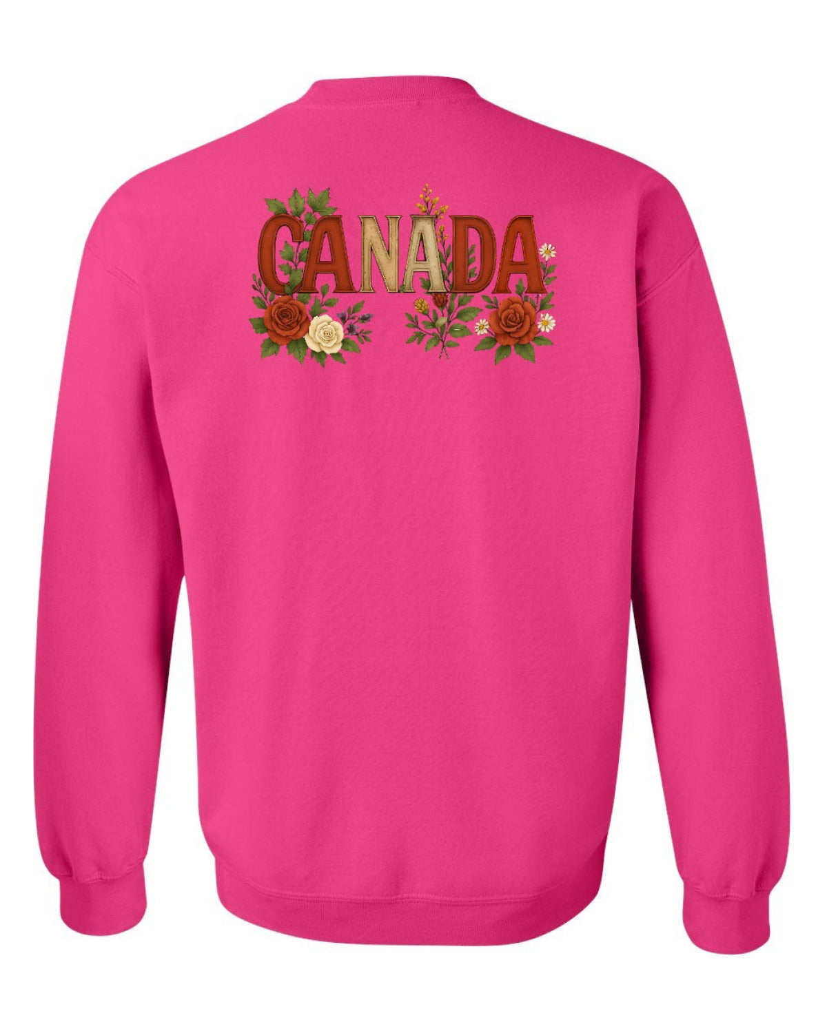 Canada Flowers Left Chest and Back Crewneck - Unisex