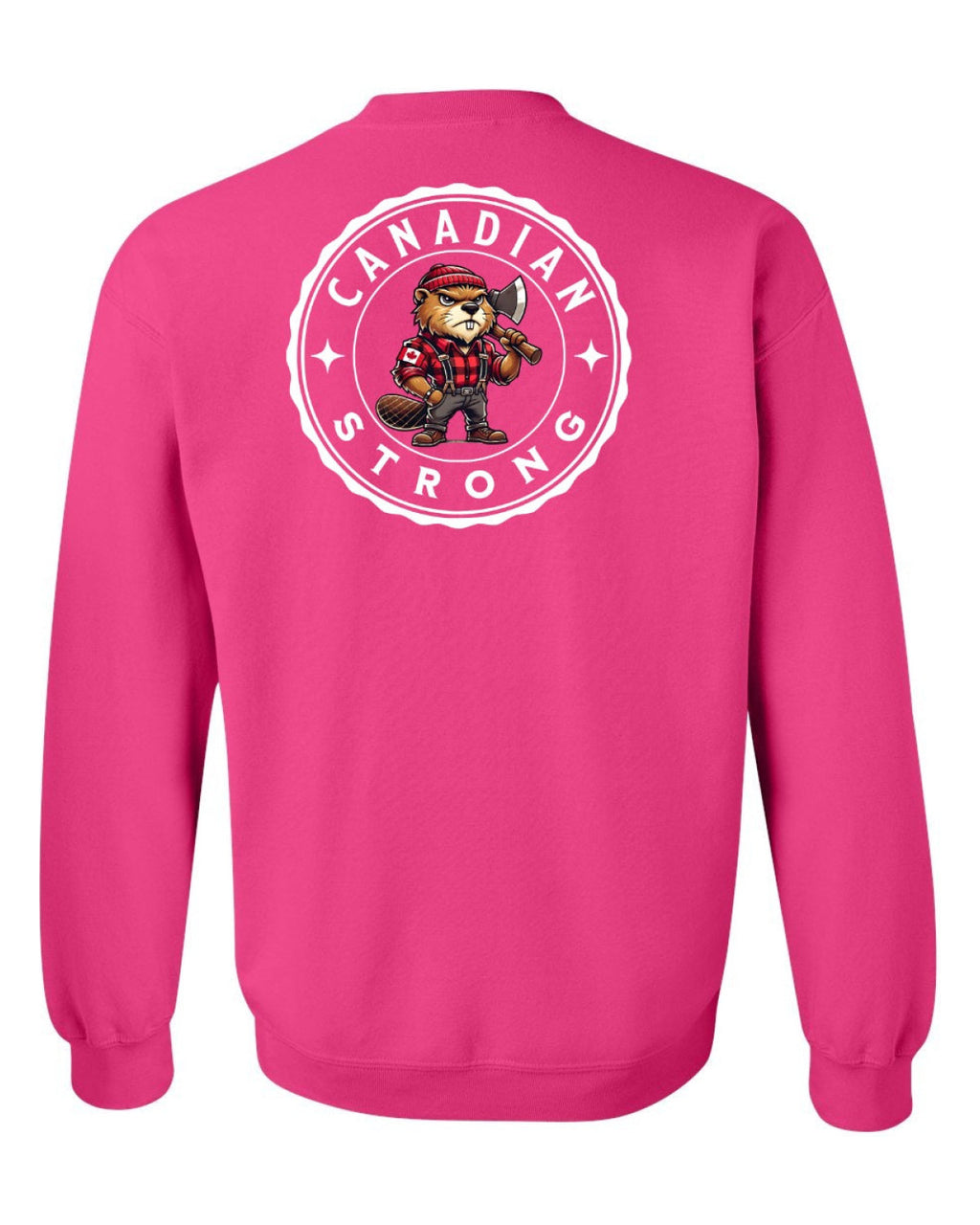 Canadian Strong Beaver Left Chest and Back Crewneck - Unisex