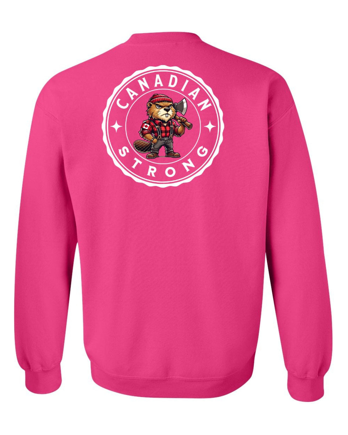 Canadian Strong Beaver Left Chest and Back Crewneck - Unisex