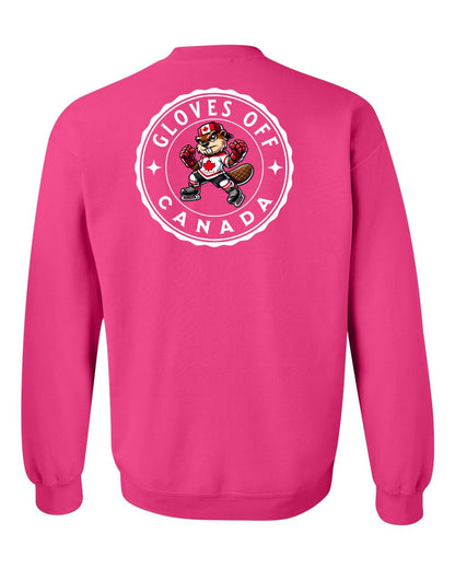 Gloves Off Beaver Left Chest and Back Crewneck - Gildan Canada (sewn Internationally)