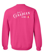 Just A Canadian Girl (Heart Flag Full) Left Chest and Back Crewneck - Unisex