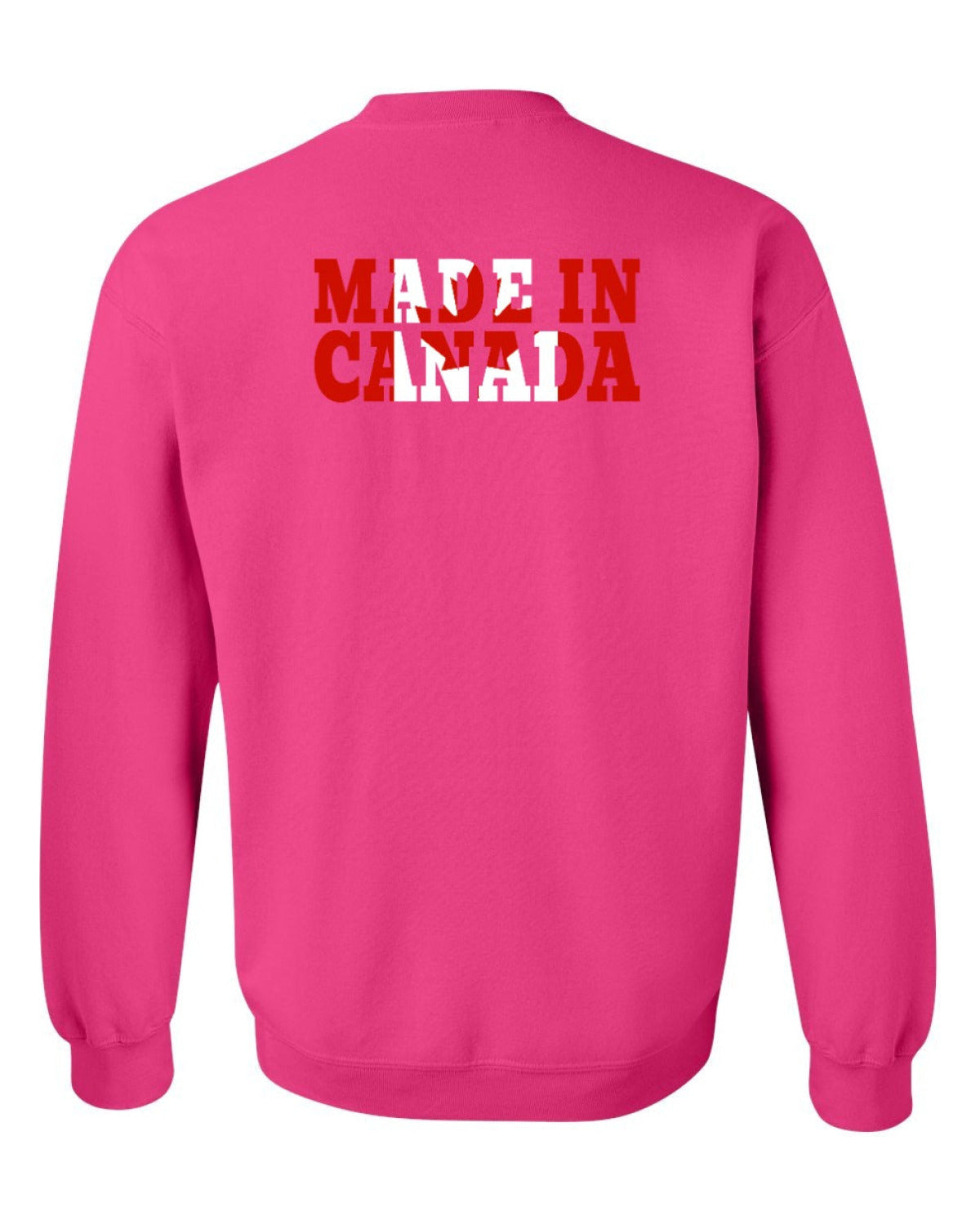 Made in Canada Flag Background Left Chest and Back Crewneck - Unisex
