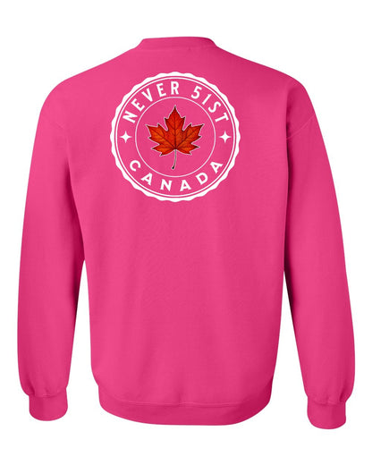 Never 51st Leaf Left Chest and Back Crewneck - Gildan Canada (sewn Internationally)