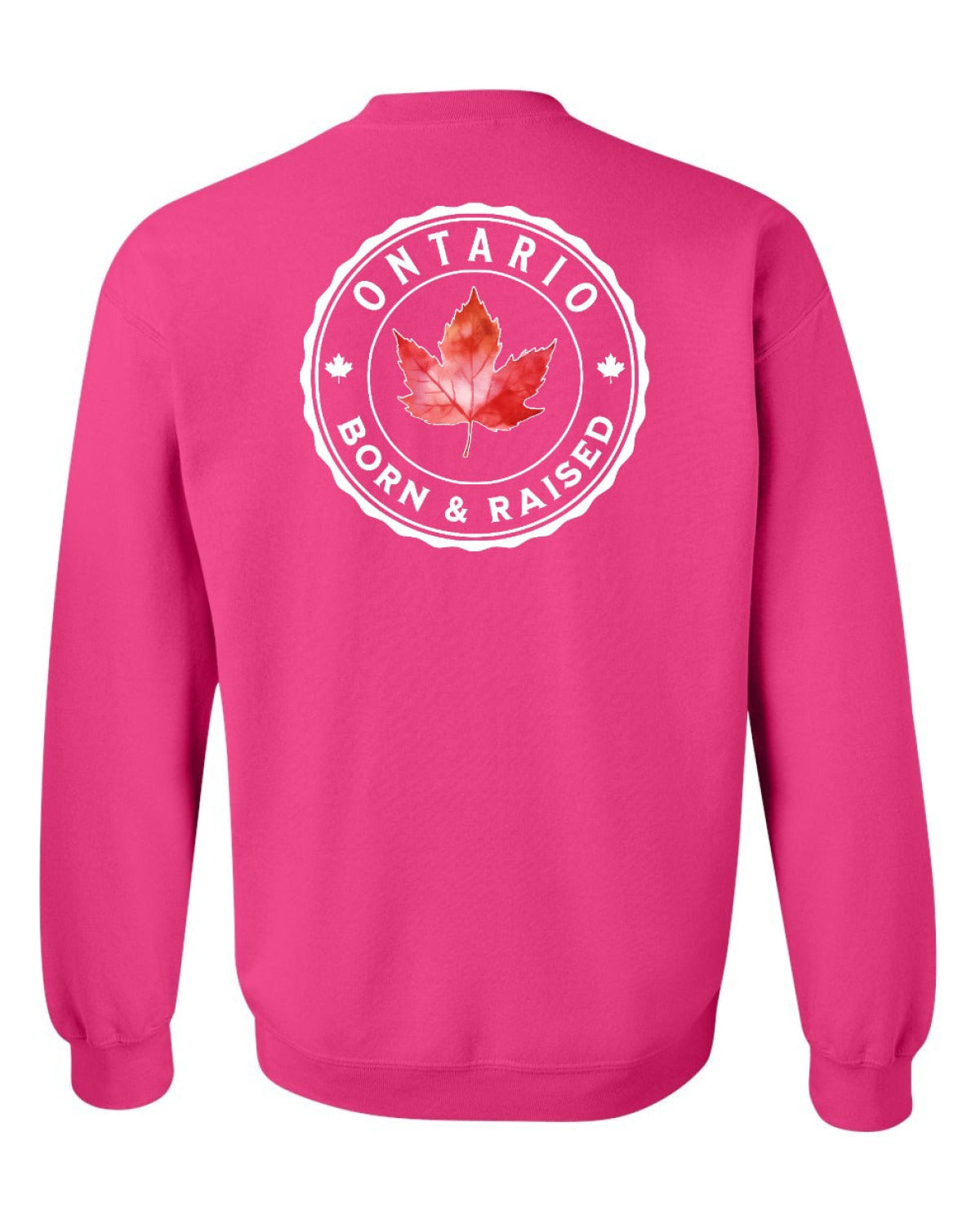 Born and Raised Ontario Left Chest and Back Crewneck - Unisex