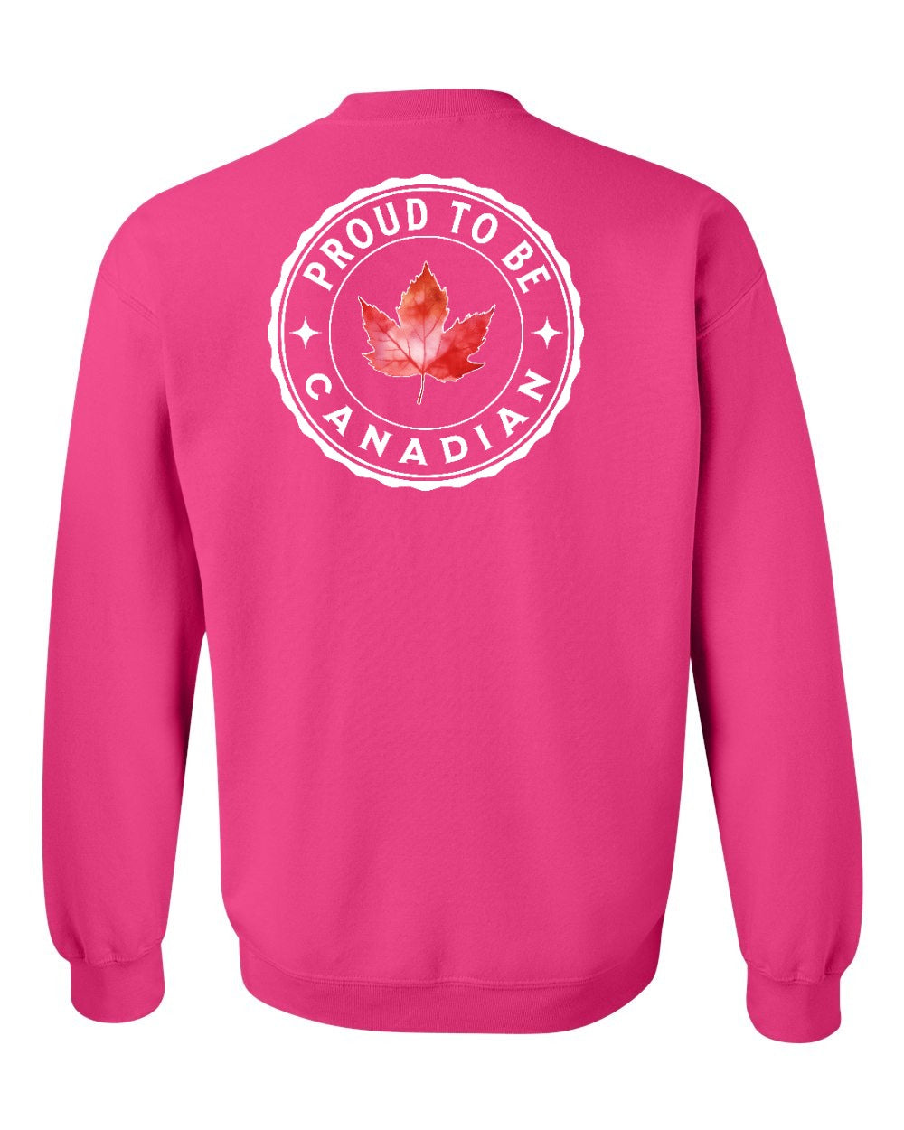 Proud to be Canadian Leaf Left Chest and Back Crewneck - Gildan Canada (sewn Internationally)
