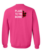 Plaid to the Bone Stacked Leaf Left Chest and Back Crewneck - Unisex