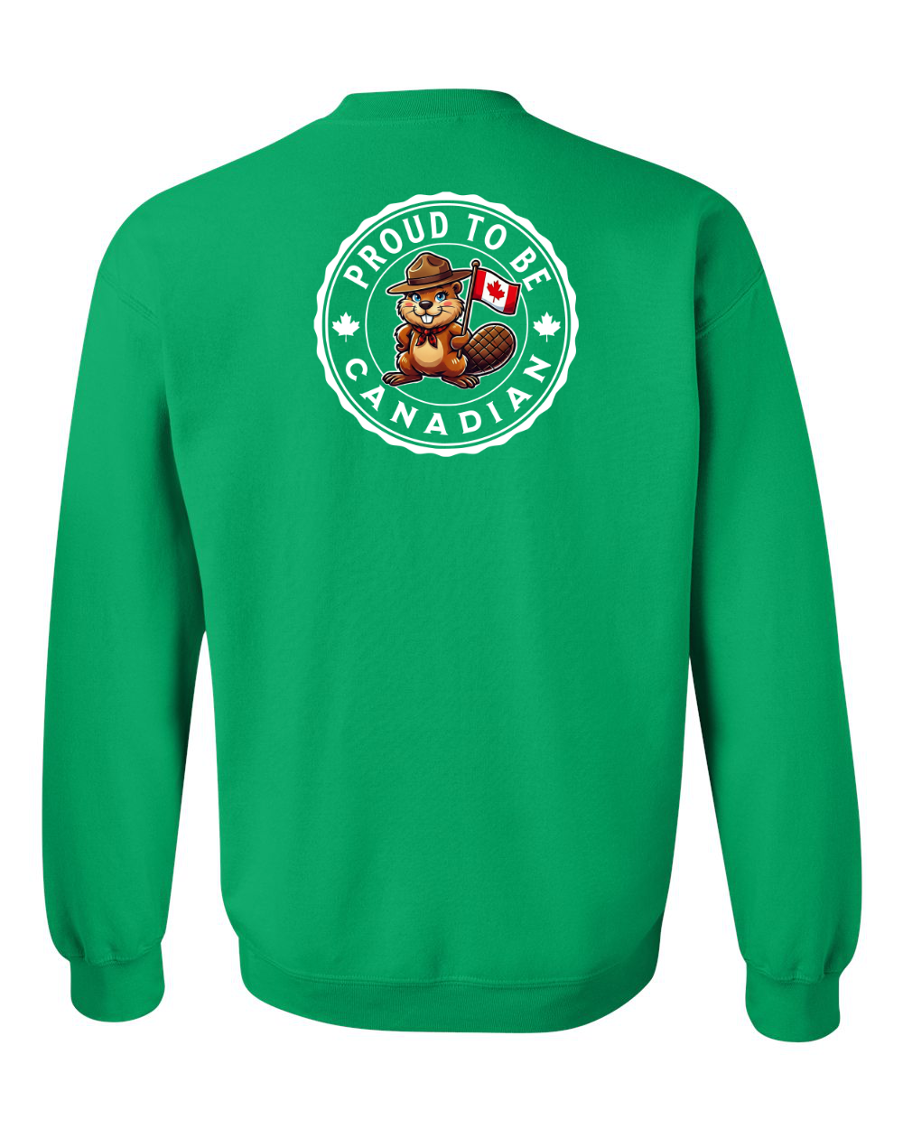 Proud to be Canadian Female Beaver Left Chest And Back Crewneck