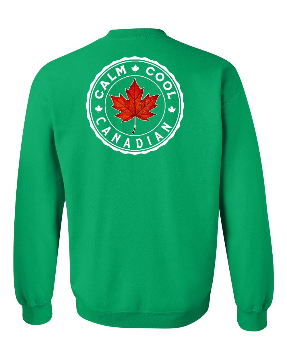 Calm Cool Canadian Leaf Left Chest and Back Crewneck - Gildan Canada (sewn Internationally)