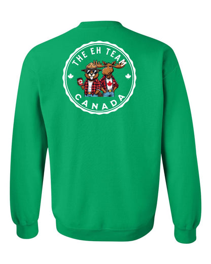 Eh Team Left Chest and Back Crewneck - Gildan Canada (sewn Internationally)