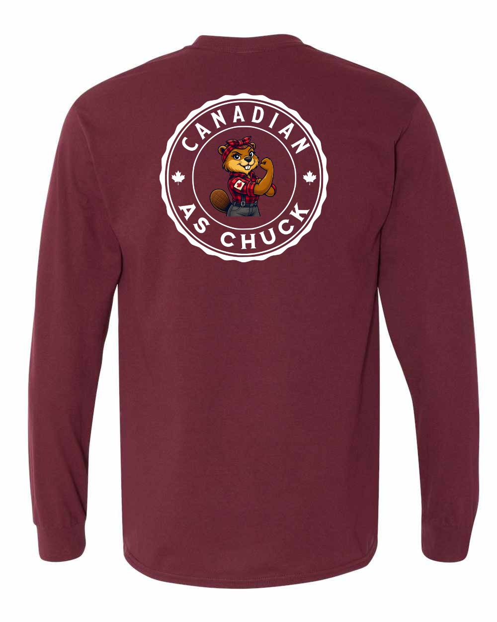 CDN as Chuck Rosie Flex Left Chest and Back Long Sleeve - Gildan Canada (sewn Internationally)