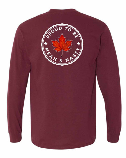 Proud Mean & Nasty Leaf Left Chest and Back Long Sleeve - Gildan Canada (sewn Internationally)