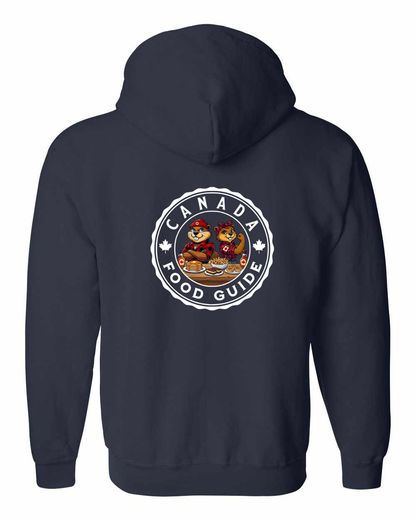 Canada Food Guide Left Chest and Back Zip Hoodie