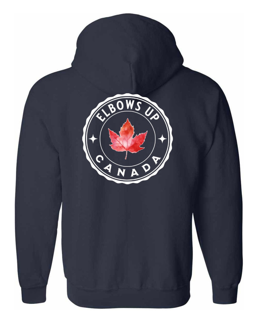 Elbows up Leaf Left Chest and Back Zip Hoodie - Unisex
