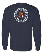 Calm Cool Moose and Beaver Left Chest and Back Long Sleeve - Unisex