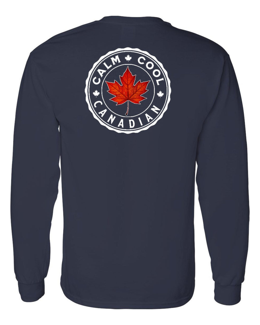 Calm Cool Canadian Leaf Left Chest and Back Long Sleeve - Unisex