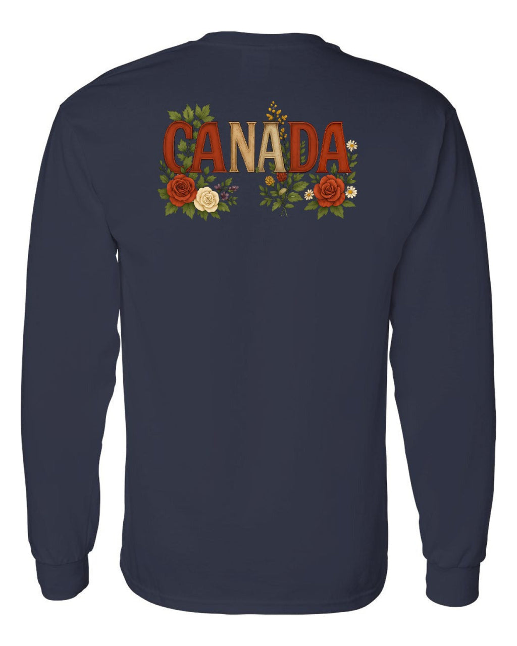 Canada Flowers Left Chest and Back Long Sleeve - Unisex