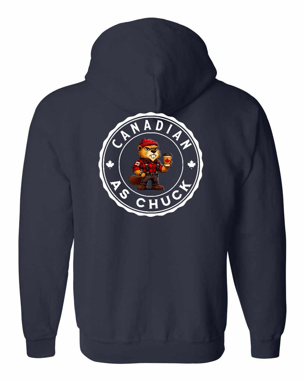 CDN as Chuck Male Beaver Left Chest and Back Zip Hoodie - Gildan Canada (sewn Internationally)
