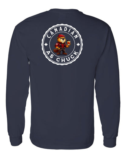 Love it or Leave it Eh! Left Chest and Back Long Sleeve - Gildan Canada (sewn Internationally)