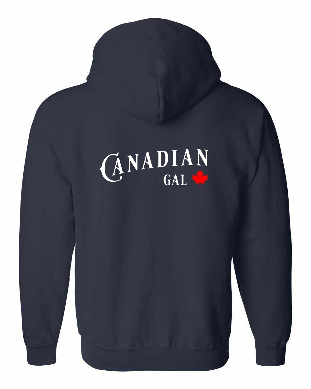 Canadian Gal Left Chest and Back Zip Hoodie - Gildan Canada (sewn Internationally)