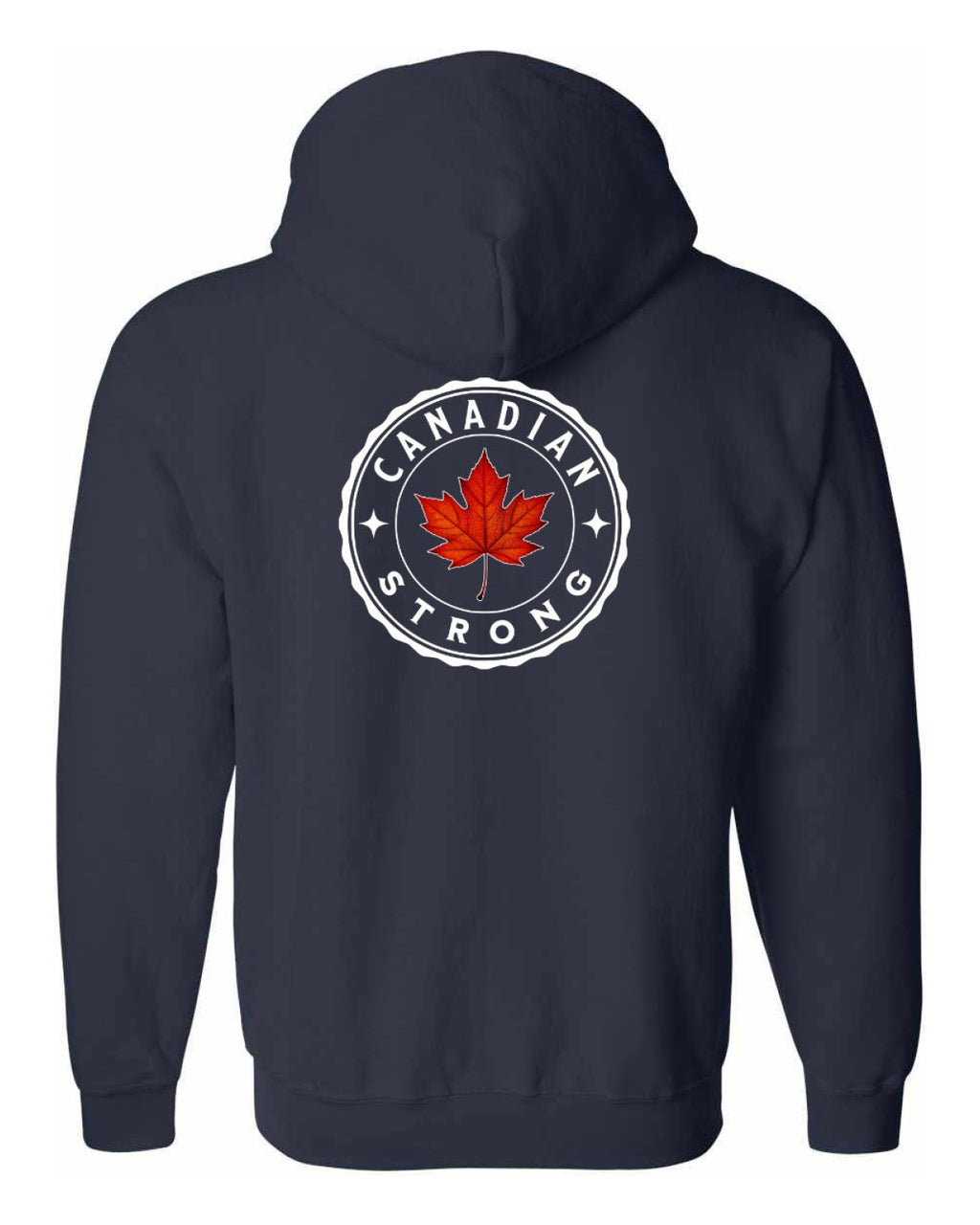 Canadian Strong Leaf Left Chest and Back Zip Hoodie - Unisex