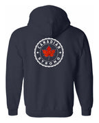 Canadian Strong Leaf Left Chest and Back Zip Hoodie - Unisex