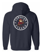 Canadian Strong Beaver Left Chest and Back Zip Hoodie - Unisex