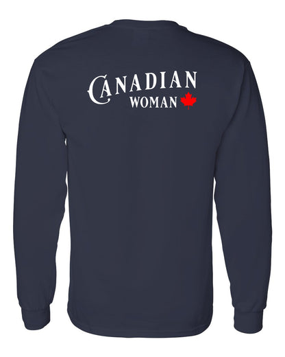 Canadian Woman Left Chest and Back Long Sleeve - Gildan Canada (sewn Internationally)