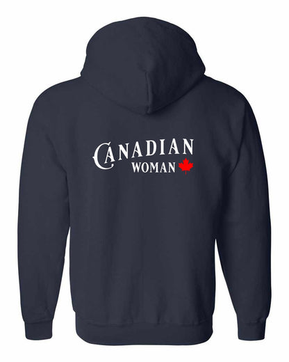 Canadian Woman Left Chest and Back Zip Hoodie - Gildan Canada (sewn Internationally)