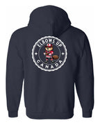 Elbows up Beaver Left Chest and Back Zip Hoodie - Unisex