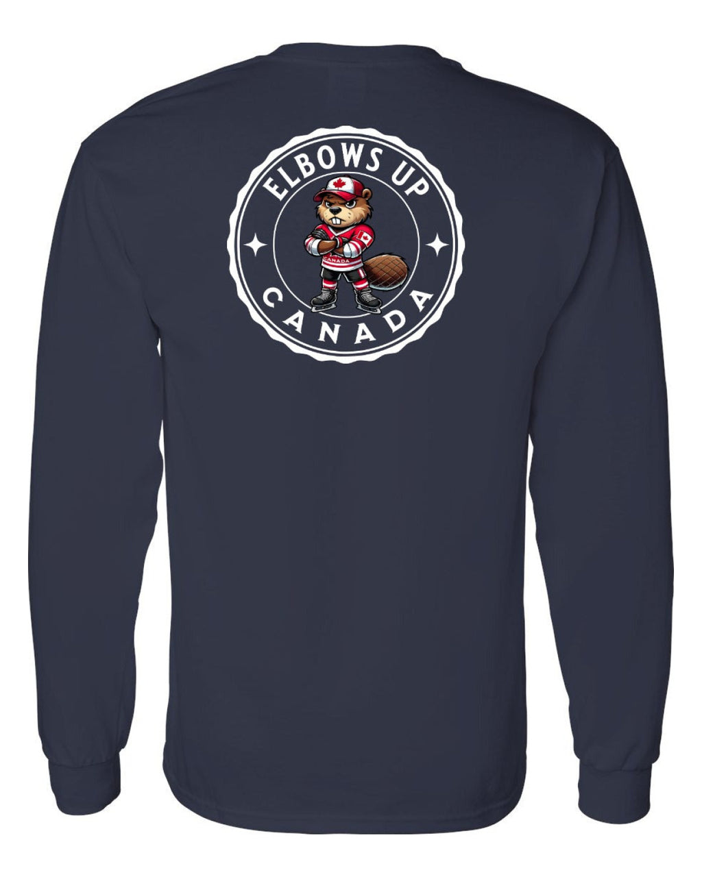 Elbows up Beaver Left Chest and Back Long Sleeve - Unisex