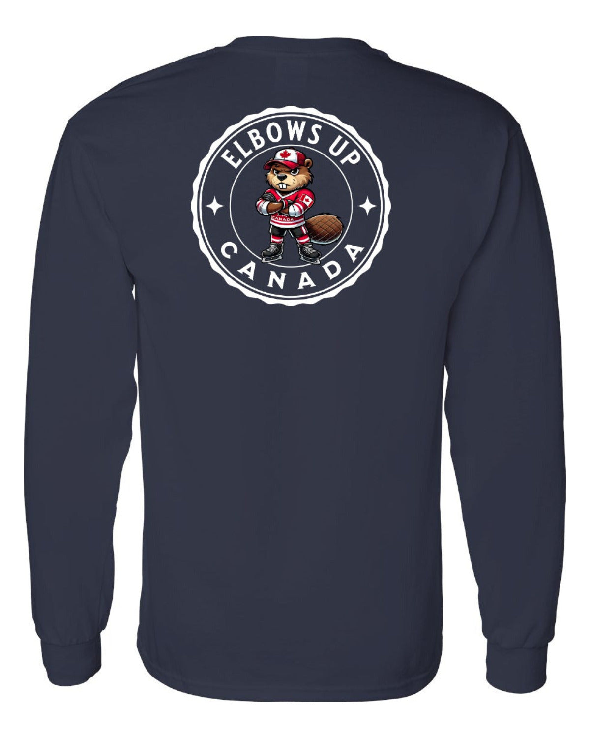 Elbows up Beaver Left Chest and Back Long Sleeve - Unisex