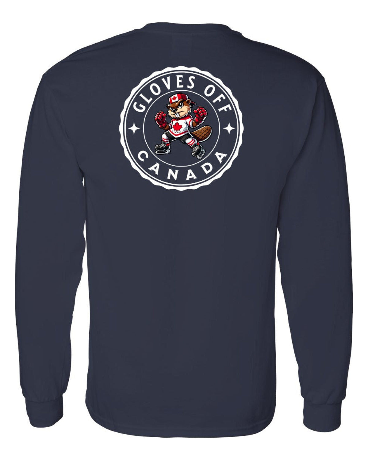 Gloves Off Beaver Left Chest and Back Long Sleeve - Unisex