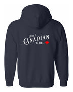 Just a canadian Girl Leaf Left Chest and Back Zip Hoodie - Unisex