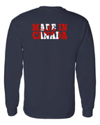 Made in Canada Flag Background Left Chest and Back Long Sleeve - Unisex