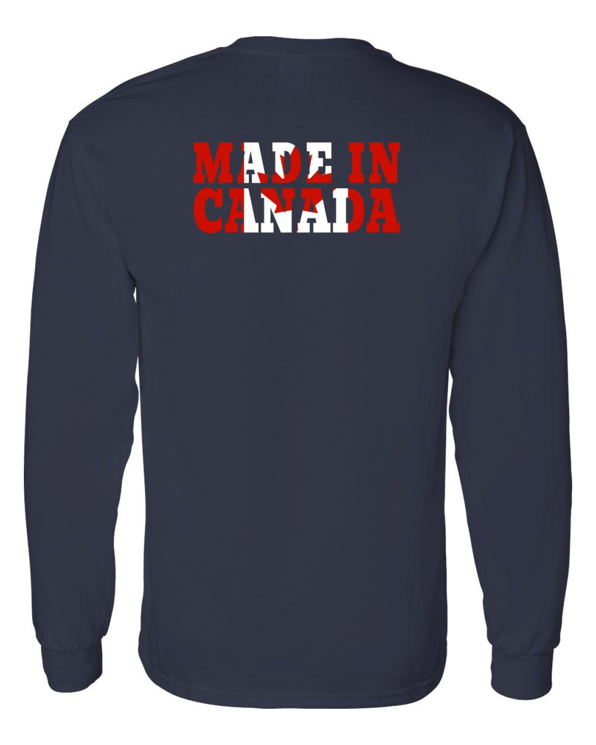 Made in Canada Flag Background Left Chest and Back Long Sleeve - Unisex