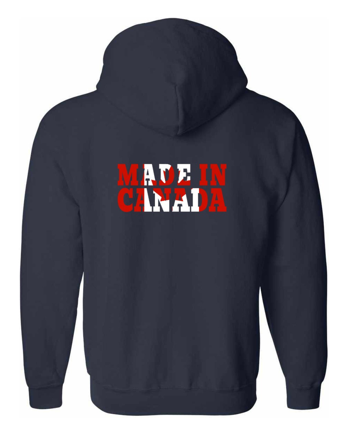 Made in Canada Flag Background Left Chest and Back Zip Hoodie - Unisex