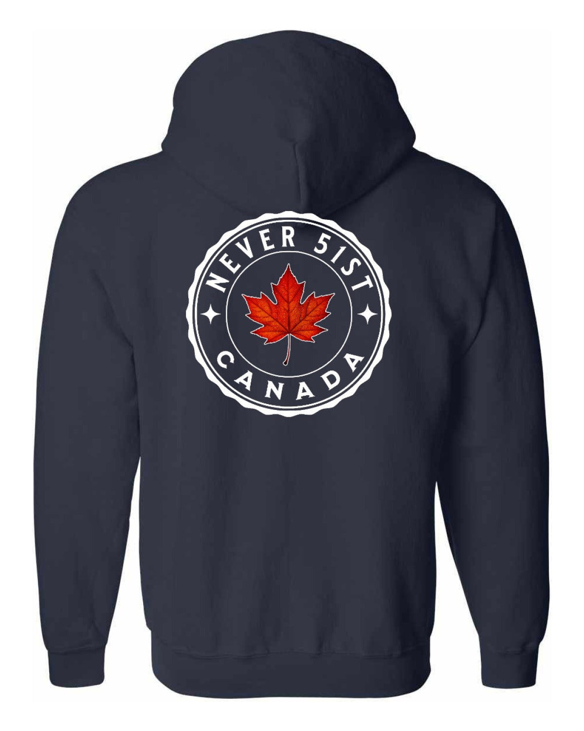 Never 51st Leaf Left Chest and Back Zip Hoodie - Unisex