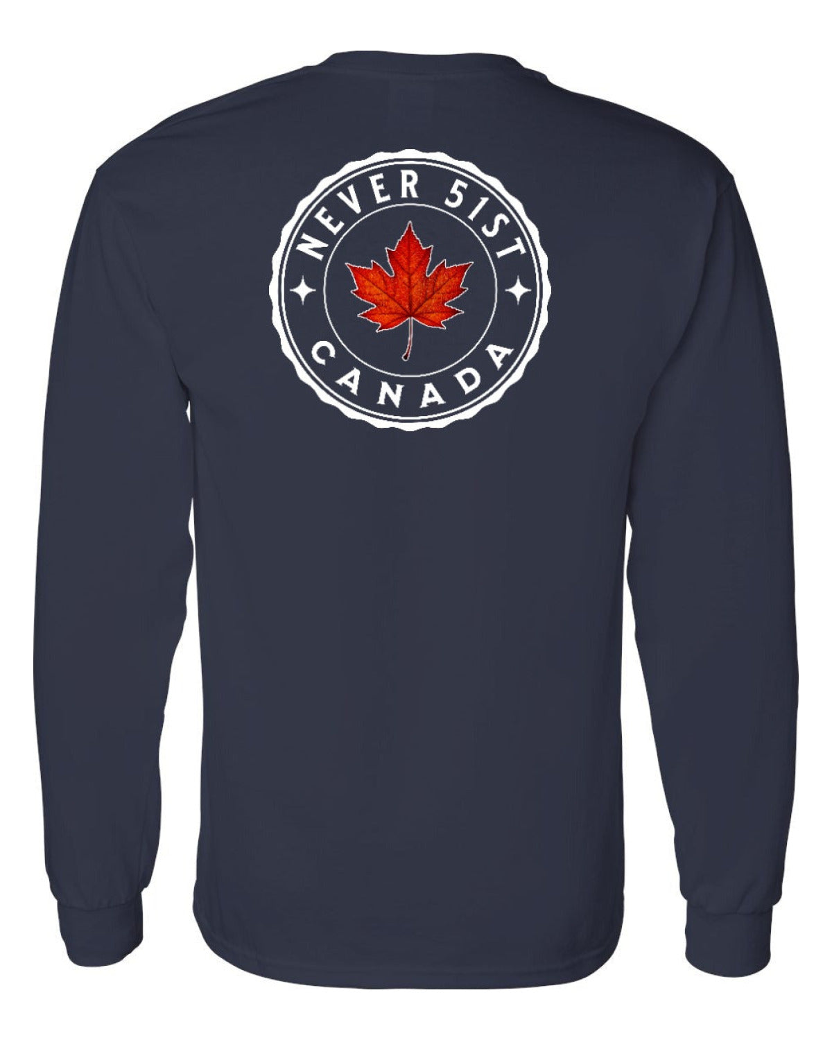 Never 51st Leaf Left Chest and Back Long Sleeve - Unisex