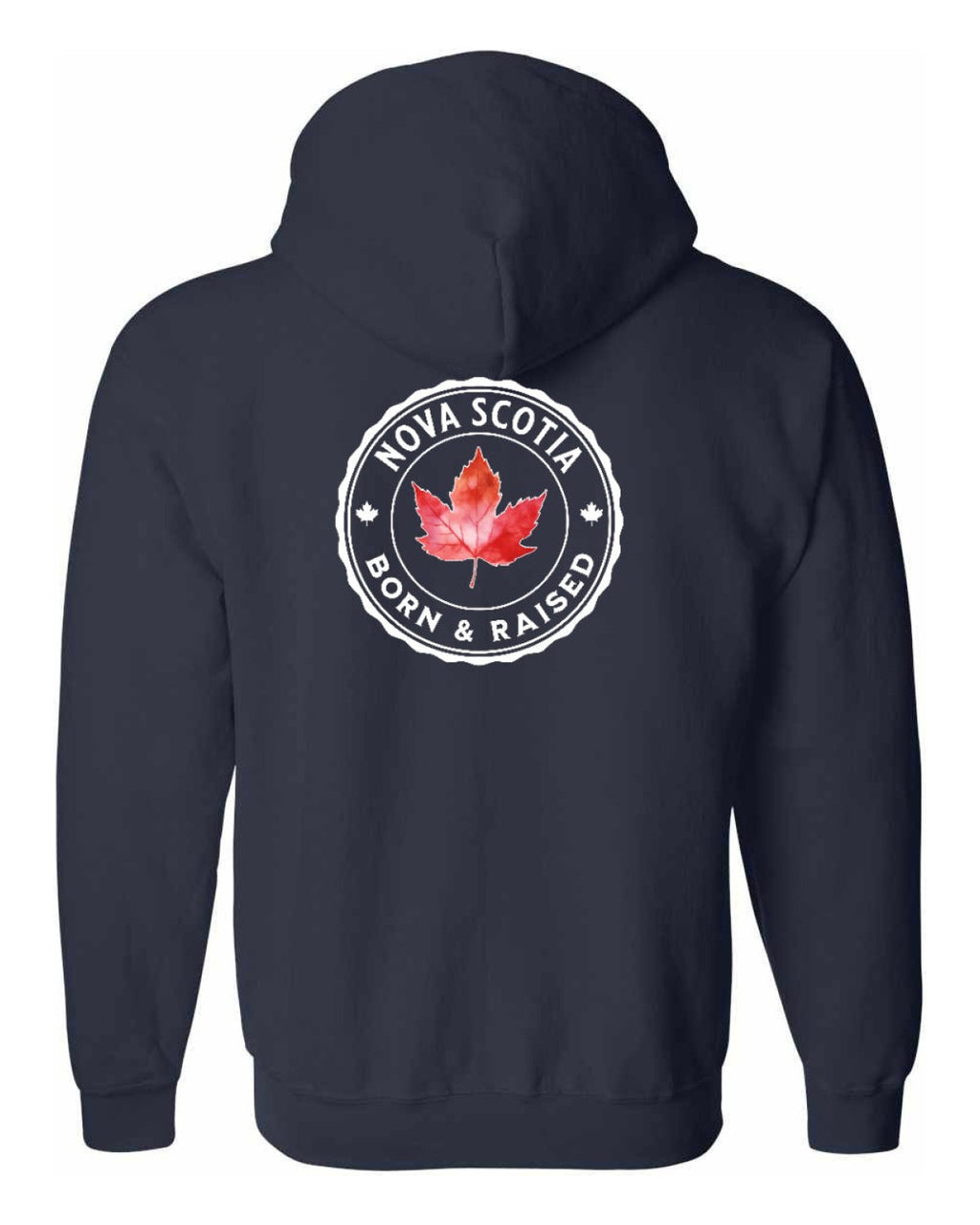 Born and Rasied Nova Scotia Left Chest and Back Zip Hoodie - Unisex