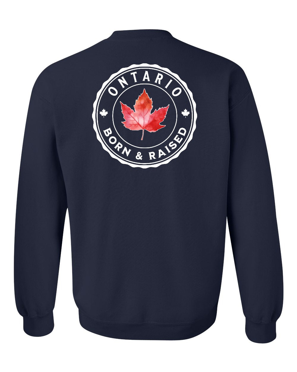 Born and Raised Ontario Left Chest and Back Crewneck