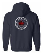 Plaid to the Bone Circle Leaf Left Chest and Back Zip Hoodie - Unisex