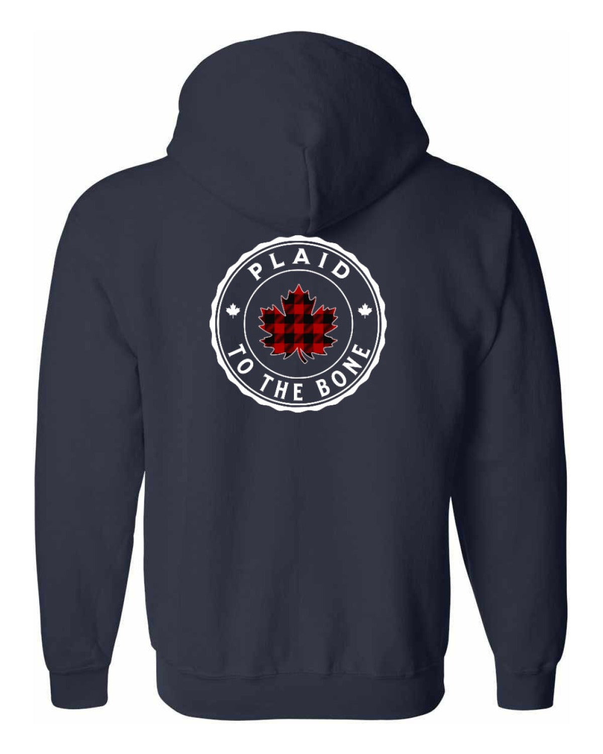 Plaid to the Bone Circle Leaf Left Chest and Back Zip Hoodie - Unisex