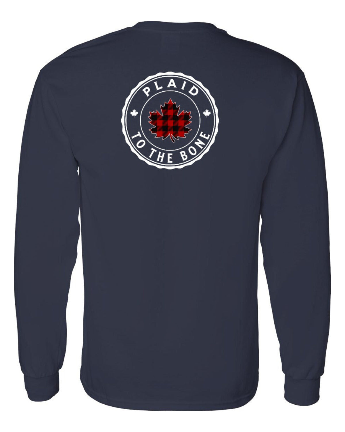 Plaid to the Bone Circle Leaf Left Chest and Back Long Sleeve - Unisex