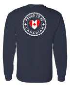 Proud to be Canadian Heart Flag Left Chest and Back Long Sleeve - Unisex